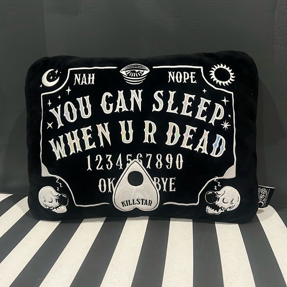 Killstar Black Ouija Board Velvet Holographic Pillow